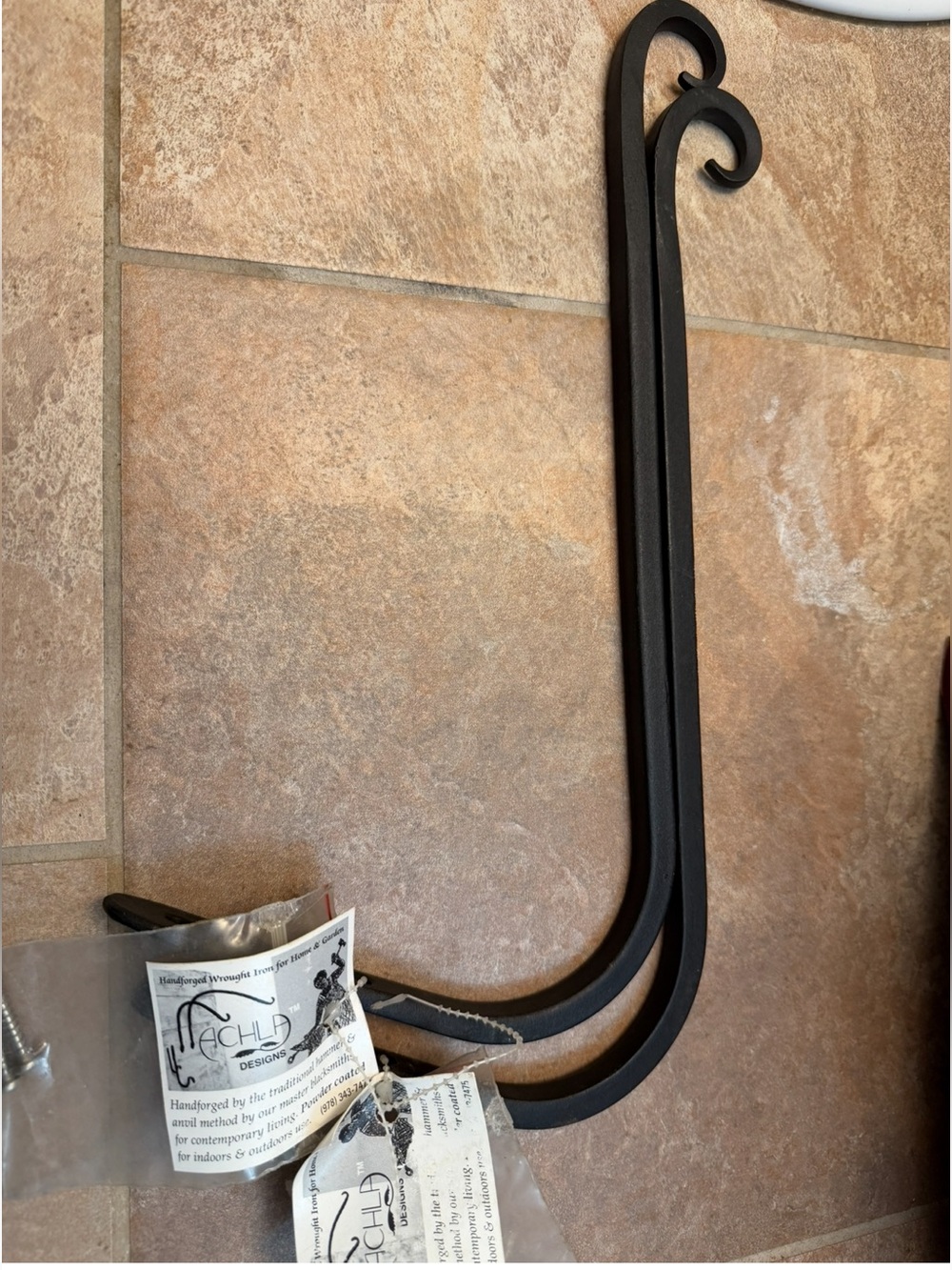 Tachla Designs Hand Hammered Blacksmith Wrought Iron Decor Black Plant Hanger 2 - Picture 7 of 10